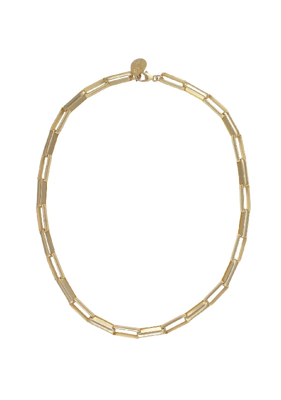 Modern Wedding Necklace-Thick Link Golden Chain Necklace