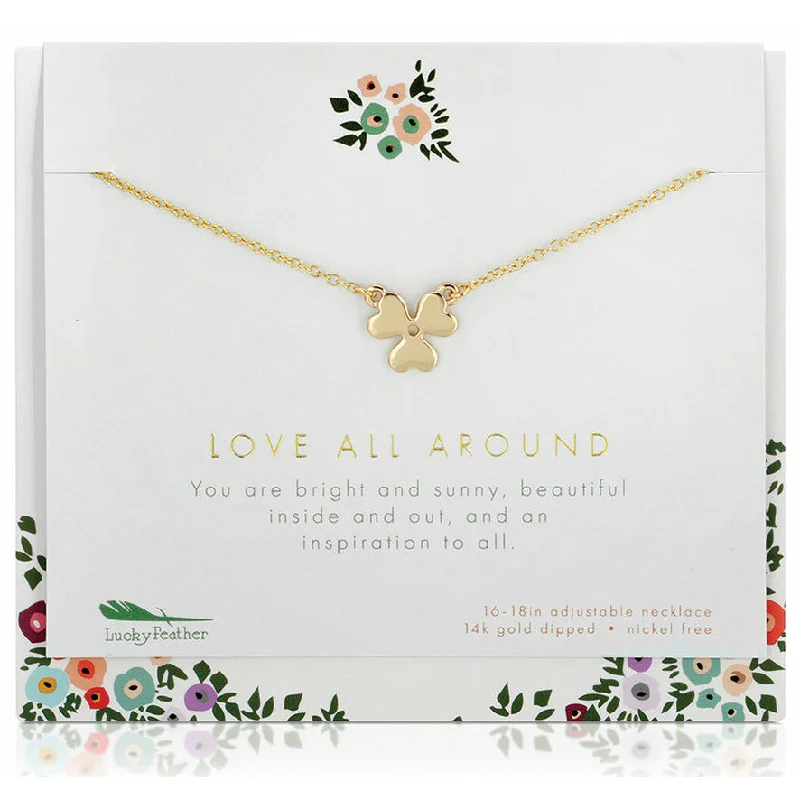 Simple Silver Necklace-Love All Around - Necklace & Card