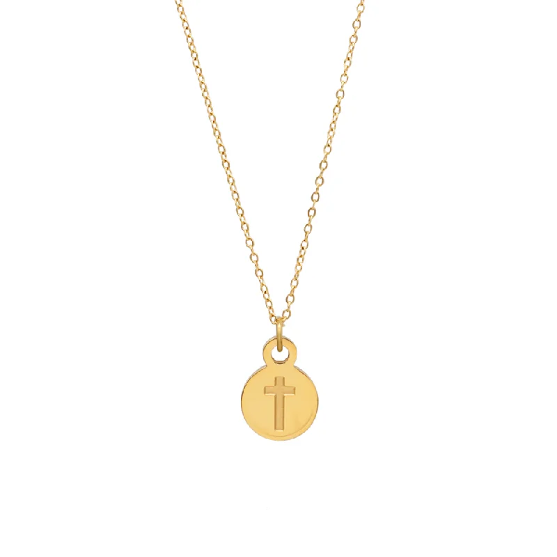 Long Silver Necklace-The Polished Go With Grace Gold Cross Necklace