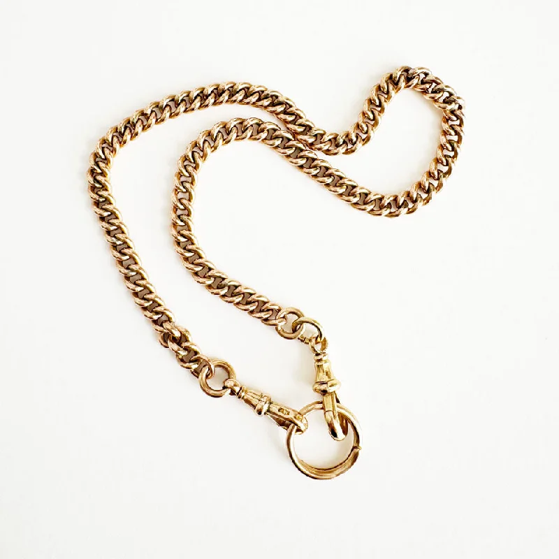 Customizable Heart Necklace-Vintage 9K Chunky Curb Link Necklace w/ Lobster Clasps