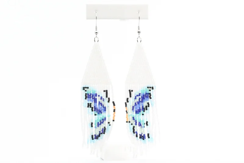 Designer Diamond Earrings-Butterfly Beaded Earrings