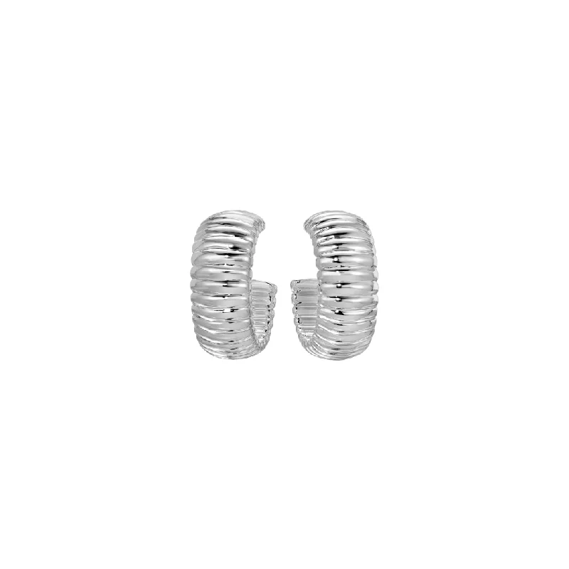 Round Diamond Earrings-HAZE SILVER