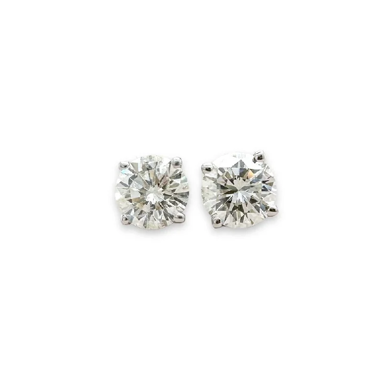 Cute Stud Earrings for Weddings-14K W Gold 5mm 1.00ctw I/I1  Diamond Stud Earrings