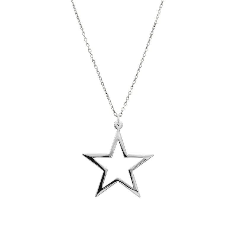 Sparkling Crystal Necklace-The Lucky Star Silver Necklace