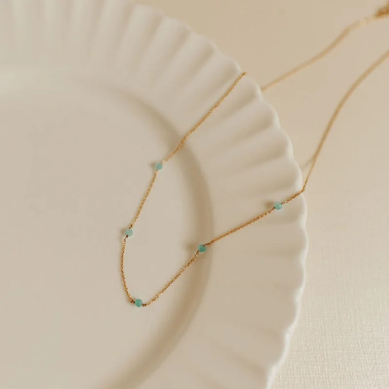 Fashionable Beaded Necklace-Malibu Necklace in Turquoise