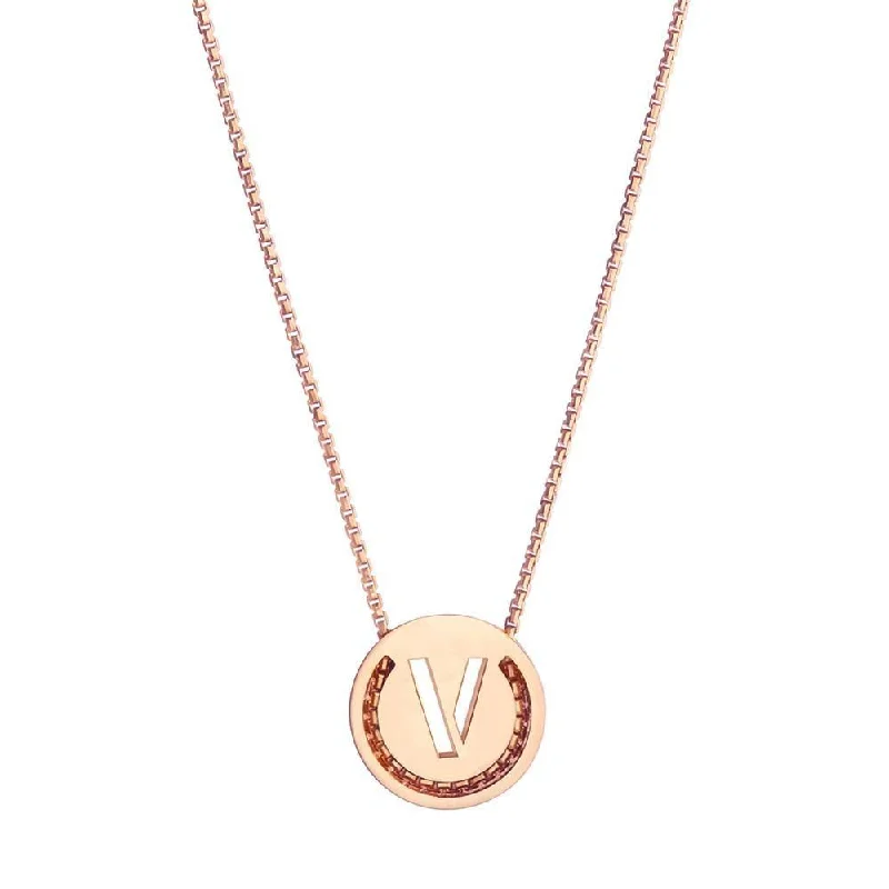 Trendy Necklace for Teens-ABC's - V 18K Gold Plated Necklace