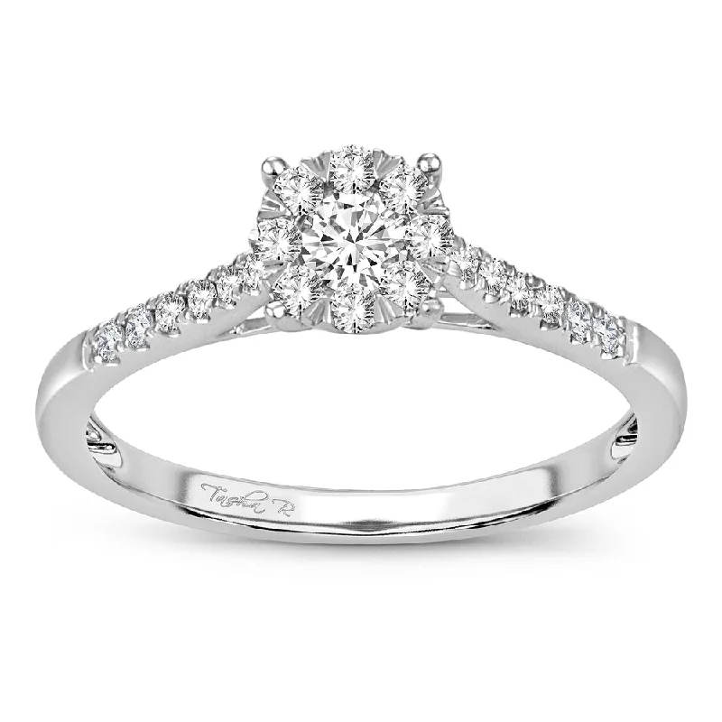 Unique Wedding Band with Diamonds-14K 0.35CT Diamond ring