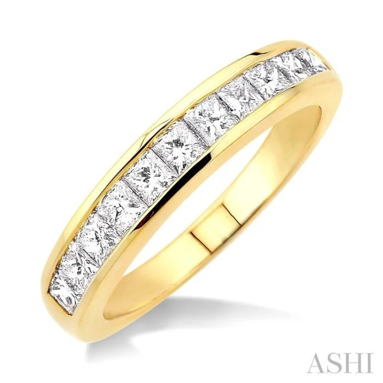 Stunning Wedding Ring Set for Women-1.00 ctw Princess Cut Diamond Wedding Band in 14K Yellow Gold