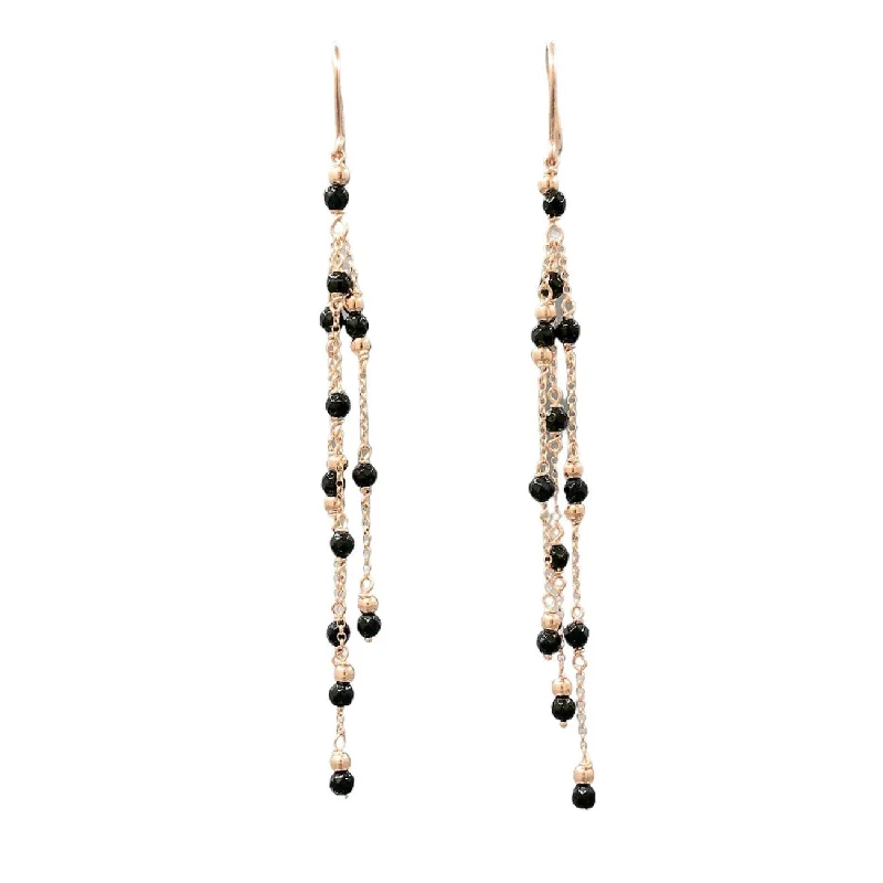 Diamond Hoop Earrings-RGP Sterling Onyx Chandelier Earrings