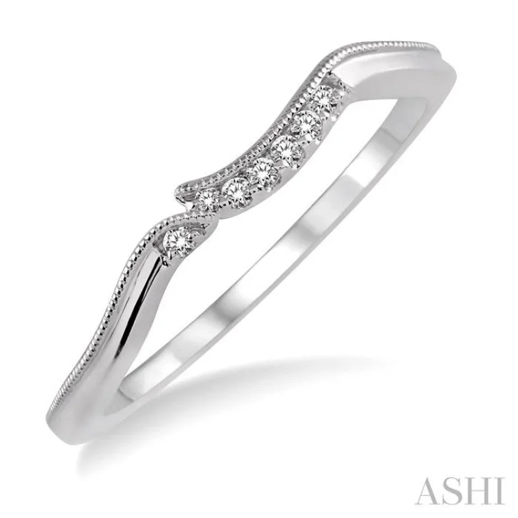 Custom Engagement Ring for Couple-1/20 ctw Round Cut Diamond Wedding Band in 14K White Gold