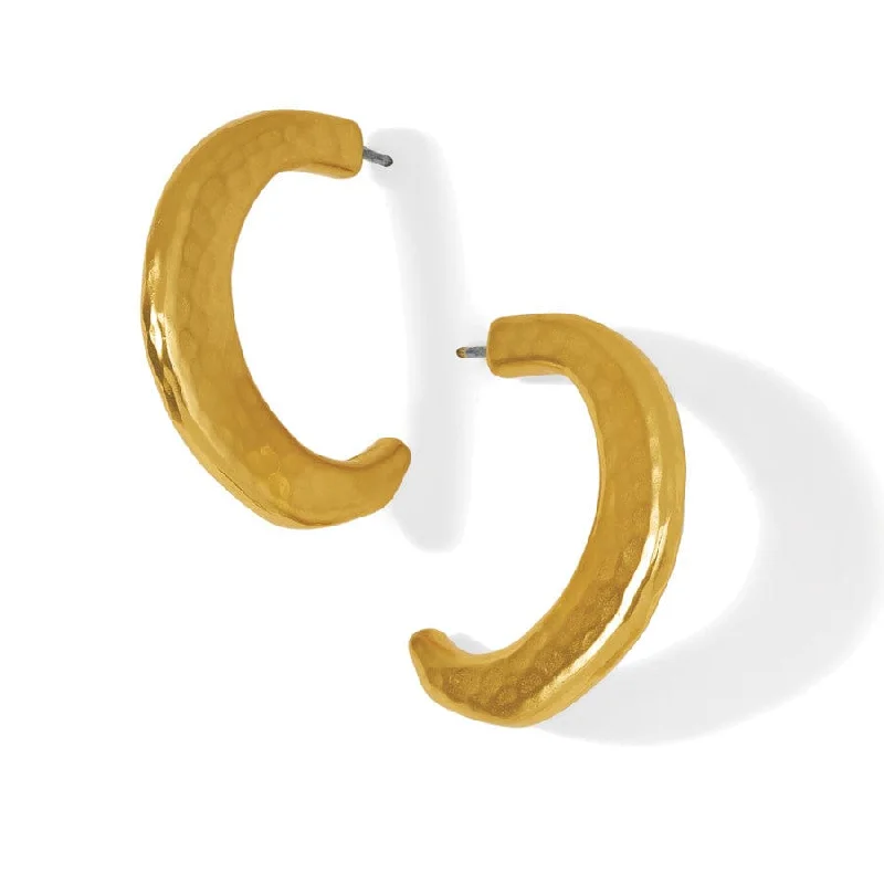 Hoop Earrings with Gemstones-Brighton | Montagne Post Hammered Gold Tone Hoop Earrings