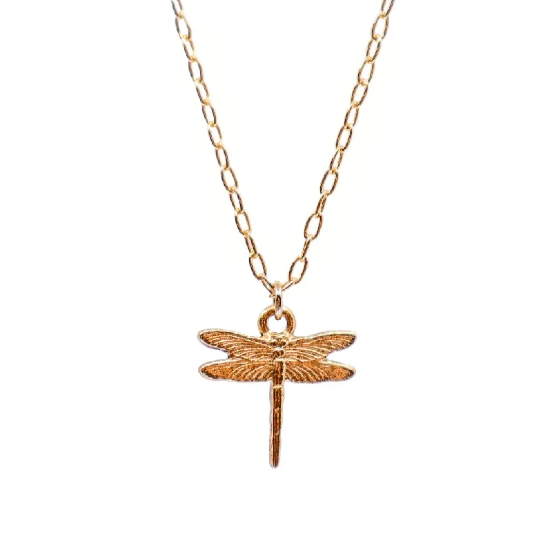 Sapphire Necklace for Women-Dragonfly Gold Necklace