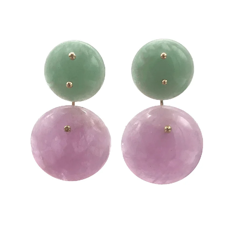 Colorful Drop Earrings for Women-Mobile Earrings Aventurine Kunzite