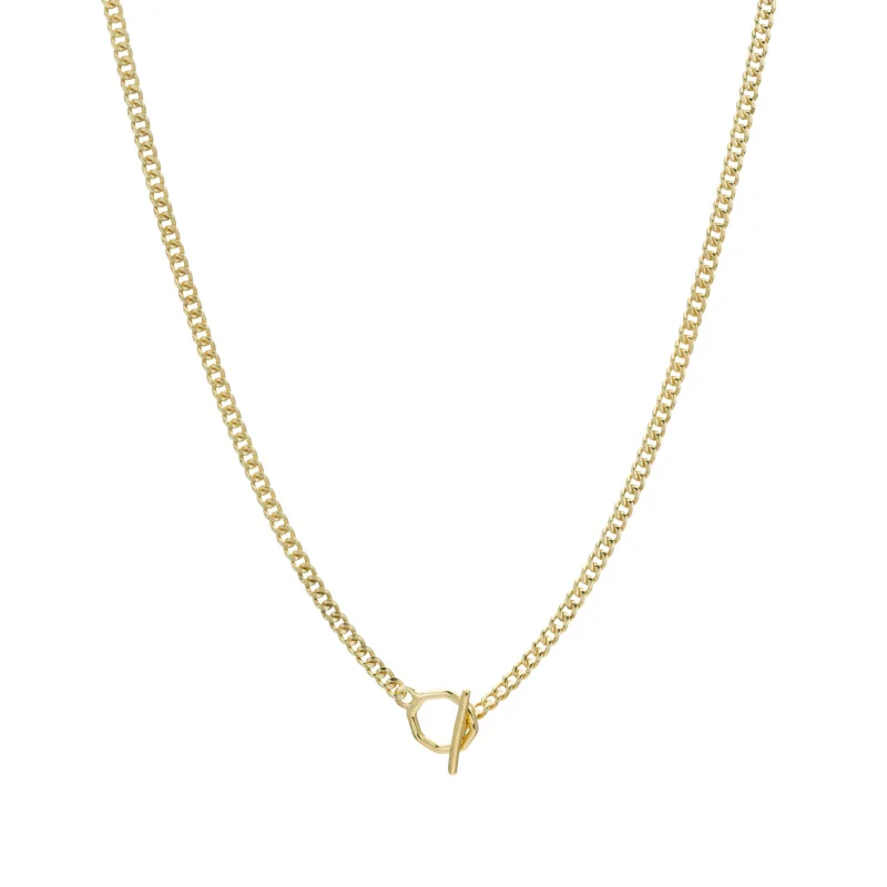 Designer Necklace for Evening-Seattle Long Curb Chain Toggle Necklace