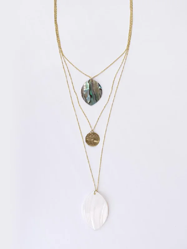 Beautiful Gold Necklace-Sand And Sea Necklace - Shell