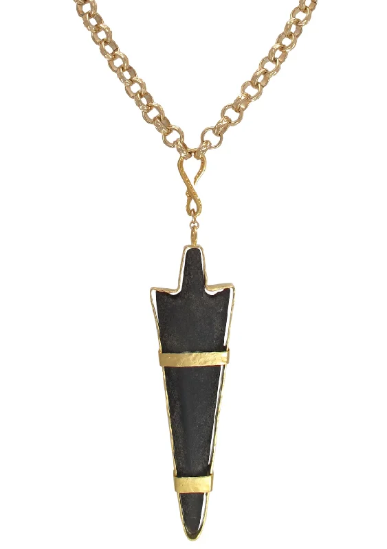 Trendy Necklace for Special Occasions-One of a Kind Arrowhead Pendant Necklace