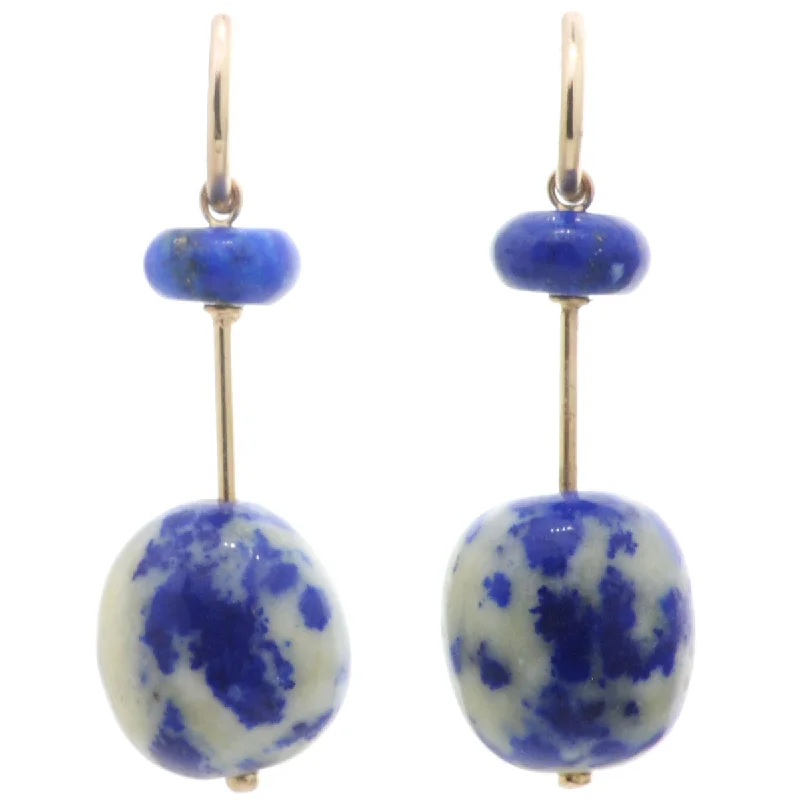 Gorgeous Diamond Earrings-Swingers Hooplet Earrings Lapis