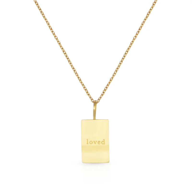 Beautiful Sapphire Necklace-The Loved Tag Gold Necklace