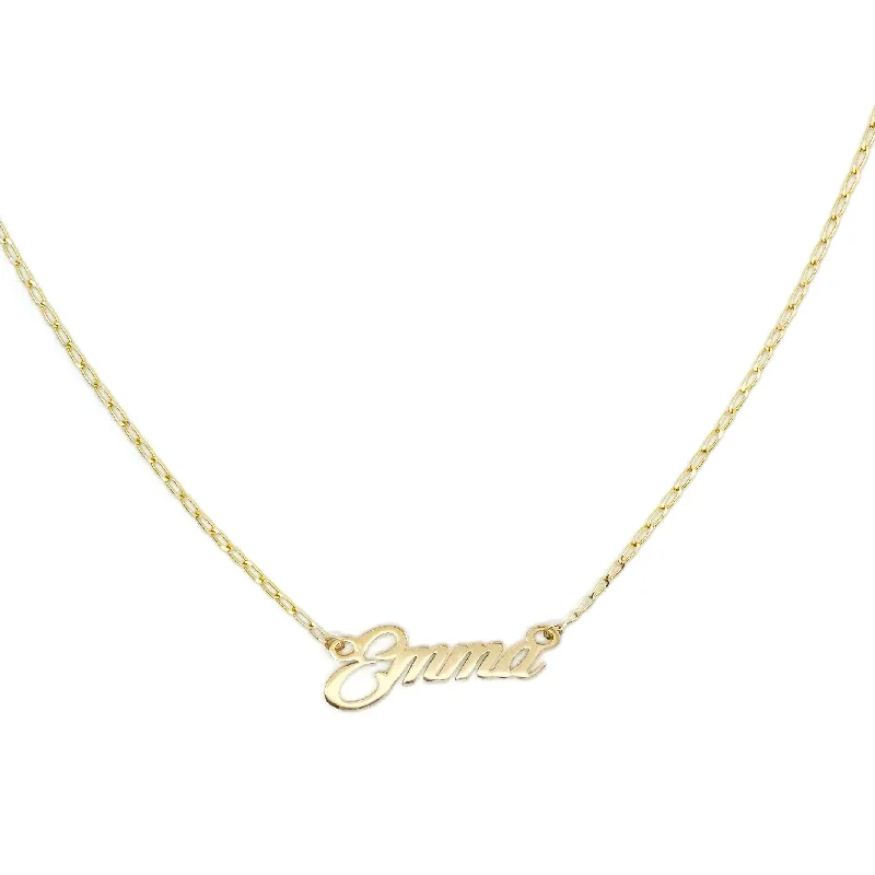 Customizable Silver Necklace-Your Name in Gold - Custom Gold Name Necklaces