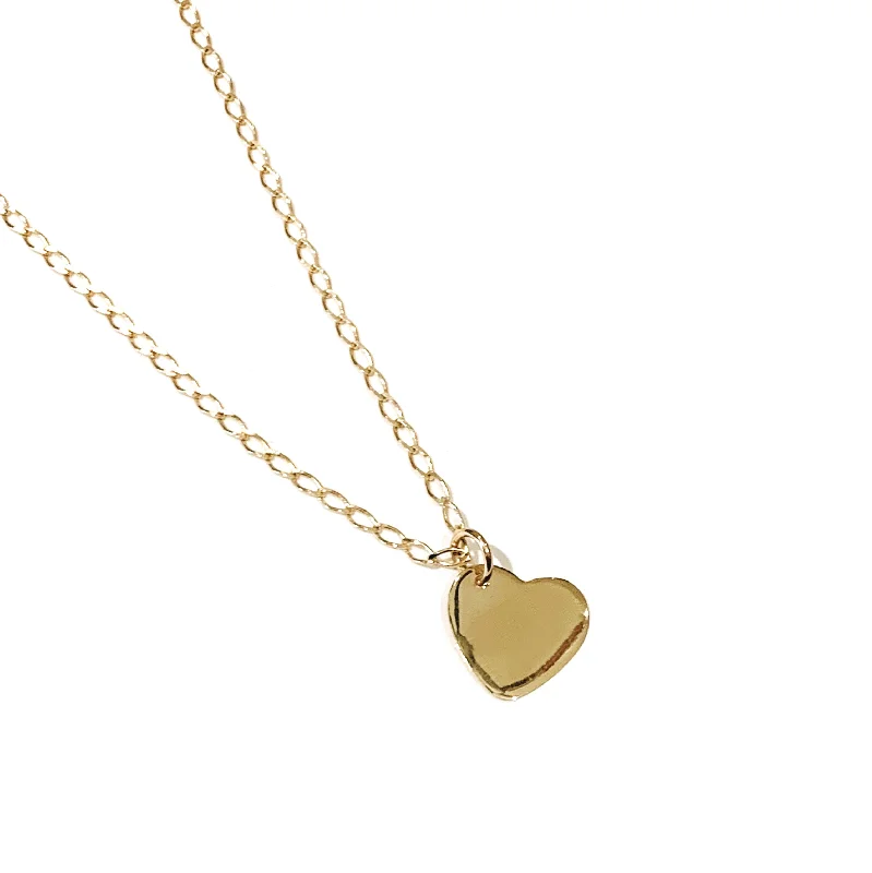 Elegant Crystal Pendant Necklace-The Tender Heart Necklace in 10K Gold