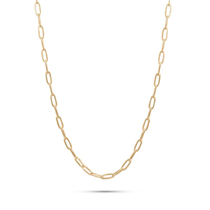 Designer Silver Necklace-Oval Gold Chain Necklace