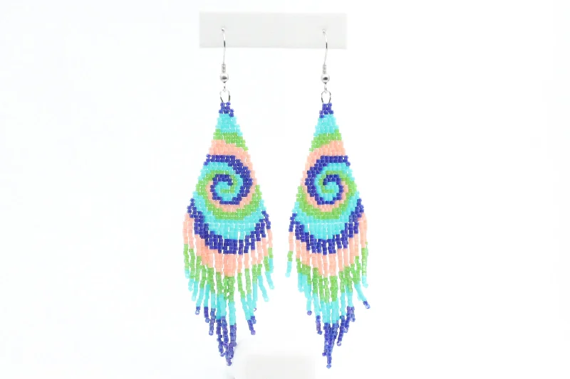 Colorful Stud Earrings-Tie Dye Beaded Earrings