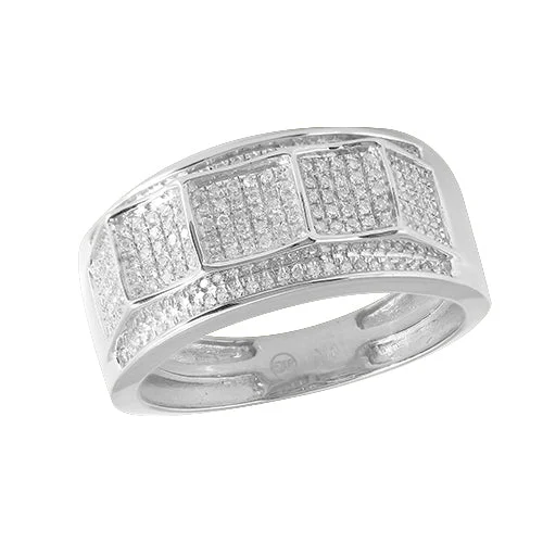 Vintage Wedding Band-10KW 0.45CTW DIAMOND MENS RING