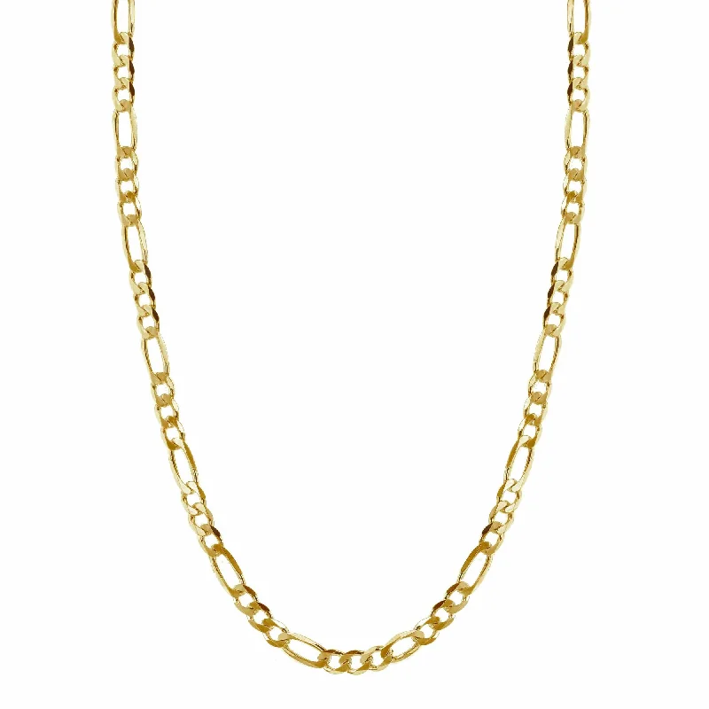 Unique Silver Necklace-Flat Figaro Gold Plated Necklace