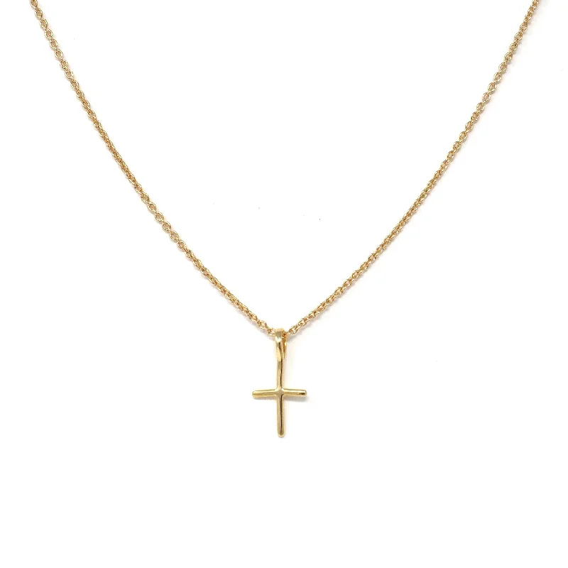 Classic Silver Necklace for Women-Cross My Heart Necklace in 10K Gold