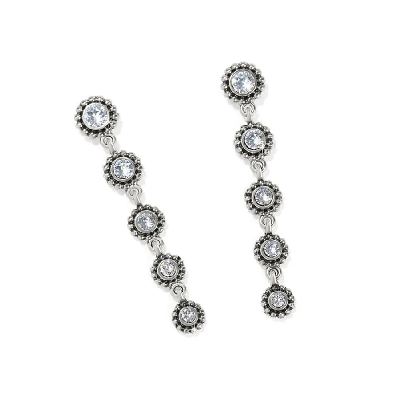 Sparkling Silver Earrings-Brighton | Twinkle Drops Silver Tone Crystal Post Drop Earrings