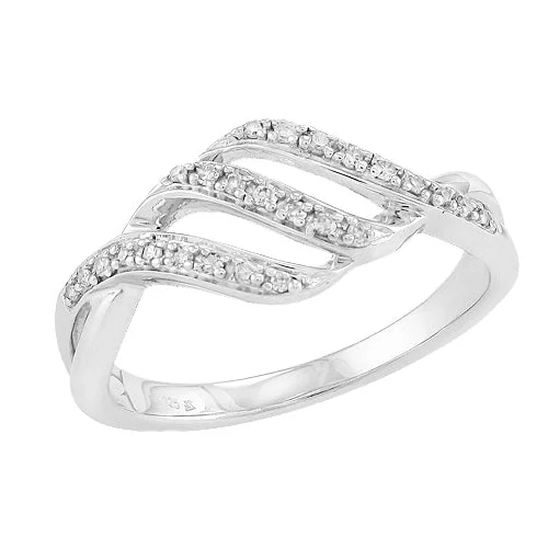 Custom Initial Ring-Sterling Silver 0.10CTW DIAMOND FANCY RING