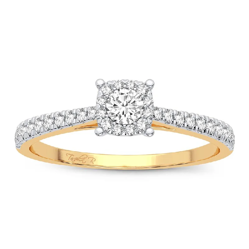 Classic Wedding Ring Set-10K 0.09CT Diamond Ring