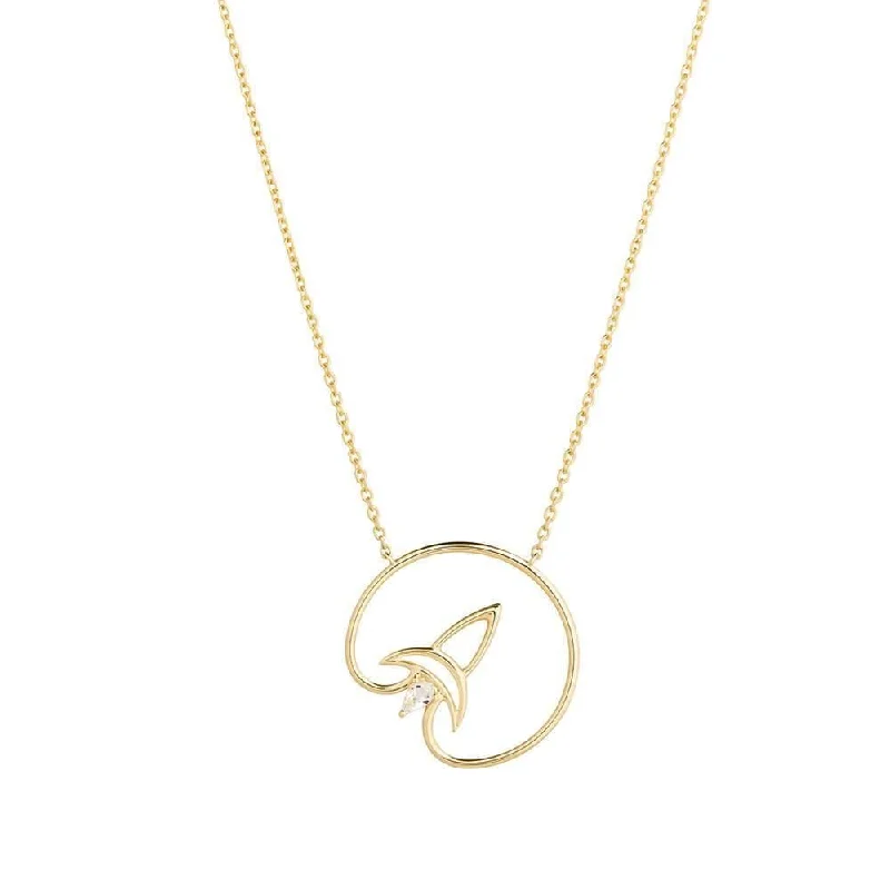 Handmade Silver Necklace-Cosmo Voyager 18K Gold Plated Necklace w. Zirconia