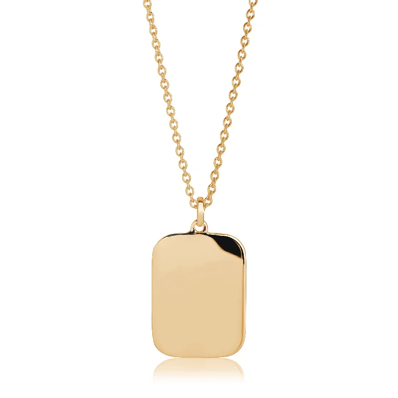 Trendy Necklace for Bridesmaids-Follina Pianura Quadrato Gold Plated Necklace