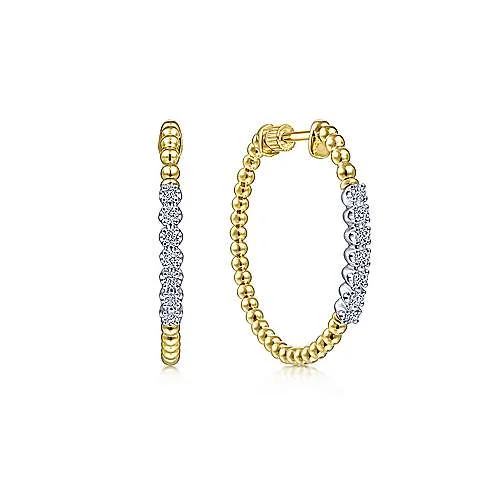 Swarovski Crystal Earrings-14K Y Gold 0.30ctw Diamond Hoop Earrings