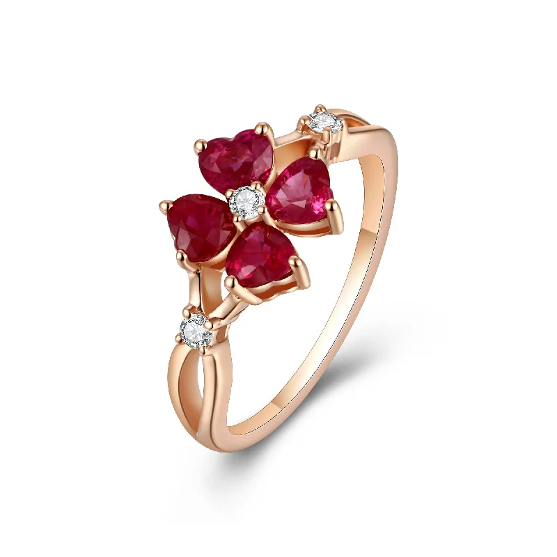 Ruby Engagement Ring-Ruby and Diamond Ring