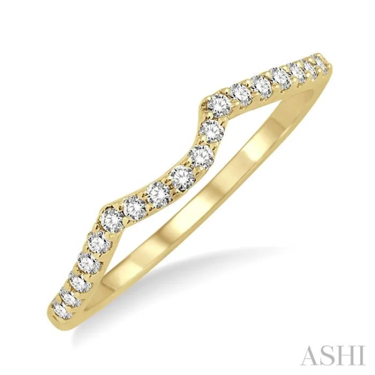 Wedding Rings for Couples-1/5 ctw Round Cut Diamond Wedding Band in 14K Yellow Gold