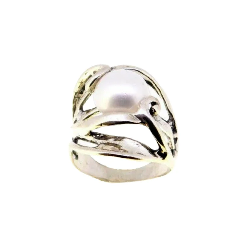 Men's Wedding Band-Freshwater Pearl Ring R10438