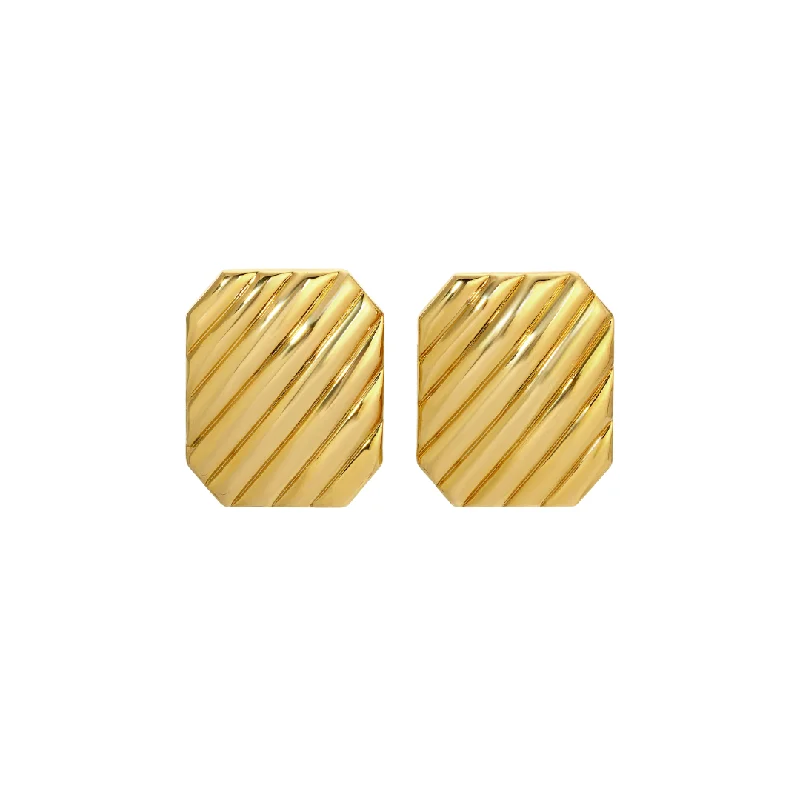 Large Stud Earrings-TREAT GOLD