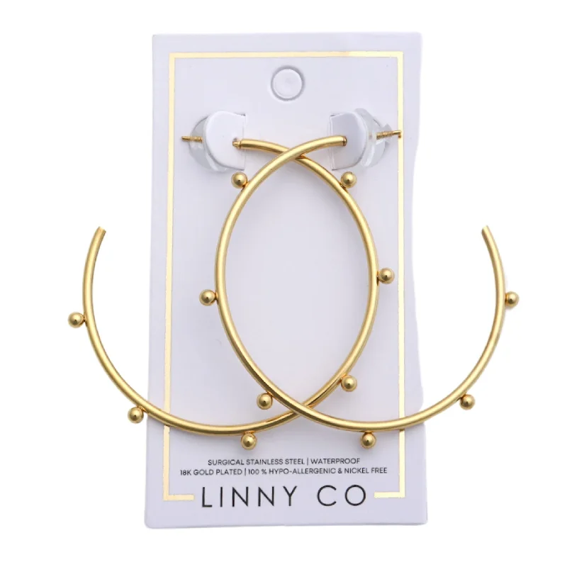 Cute Animal Earrings-Linny Co | Lauren Gold Tone Large Hoop Earrings