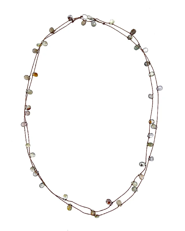 Simple Gold Necklace with Gemstone-Margaret Solow Multi-Stone Strand Necklaces