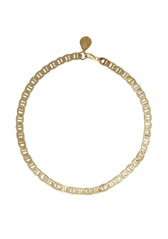 Personalized Necklace for Bride-Flat Golden Chain Necklace