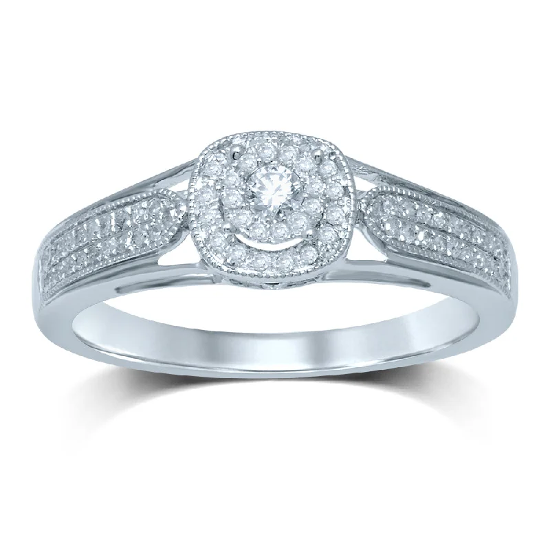 Bold Engagement Ring-14K  0.27CT  Diamond  RING