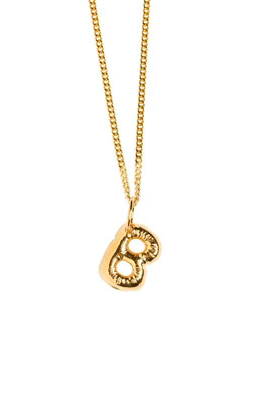 Designer Necklace for Evening-Letter B Gold Plated Necklace