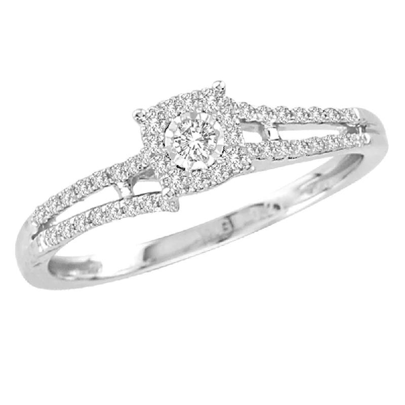 Custom Sterling Silver Ring-14K 0.20CT Diamond RING