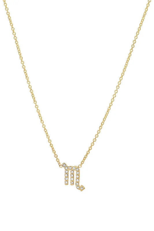 High-End Gold Necklace-Diamond Scorpio Necklace