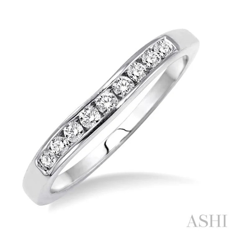 Dazzling Engagement Ring Set-1/4 ctw V Shape Round Cut Diamond Matching Wedding Band in 14K White Gold