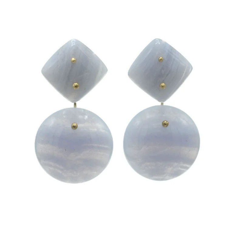 Designer Earrings for Special Occasions-Mobile Earrings Double Lace Agate