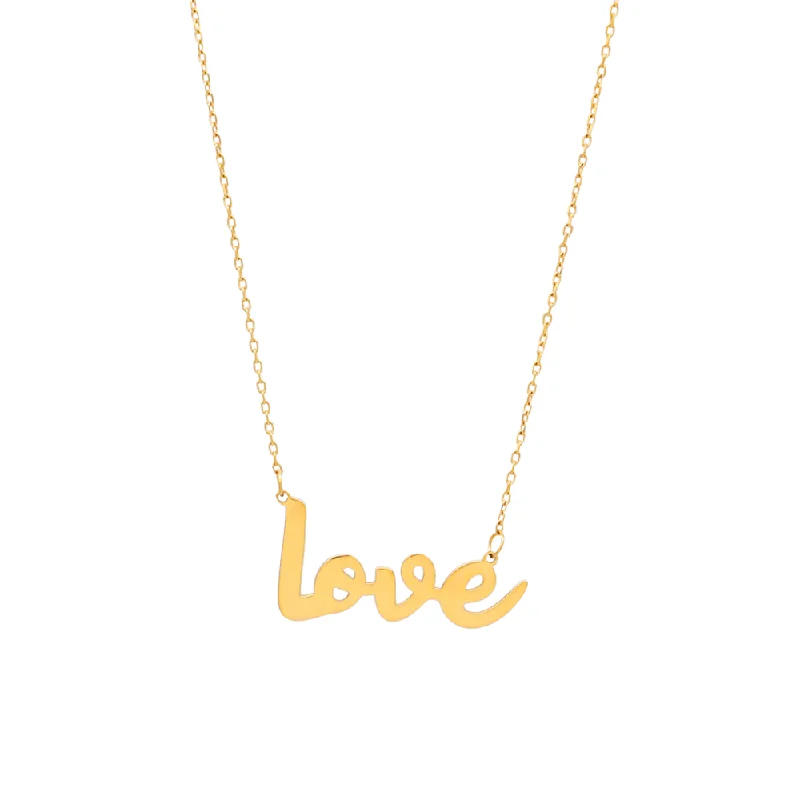 Delicate Chain Necklace-Brand Love Gold Horizontal Necklace