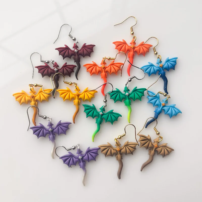 Black Diamond Earrings-MINI OMBRE DRAGON EARRINGS